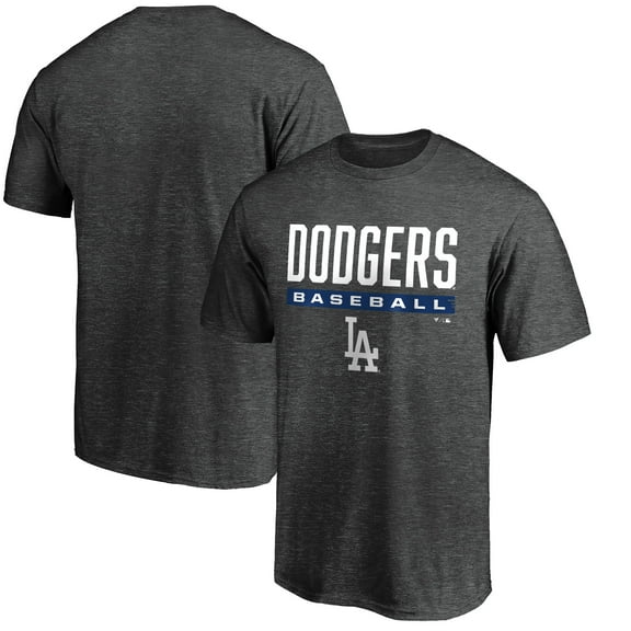 Men's Charcoal Los Angeles Dodgers Team Win Stripe T-Shirt