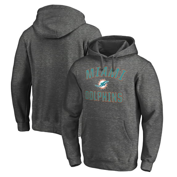 Men's Charcoal Miami Dolphins Victory Arch Pullover Hoodie