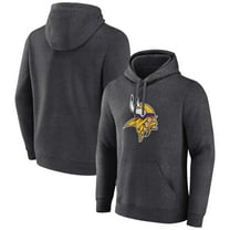 Men's Charcoal Minnesota Vikings Primary Team Logo Fitted Pullover Hoodie