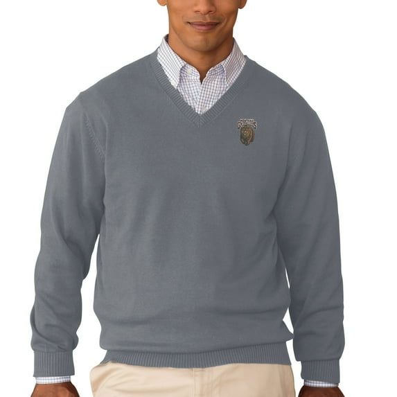 Men's Charcoal Montana Grizzlies Clubhouse V-Neck Pullover Sweater
