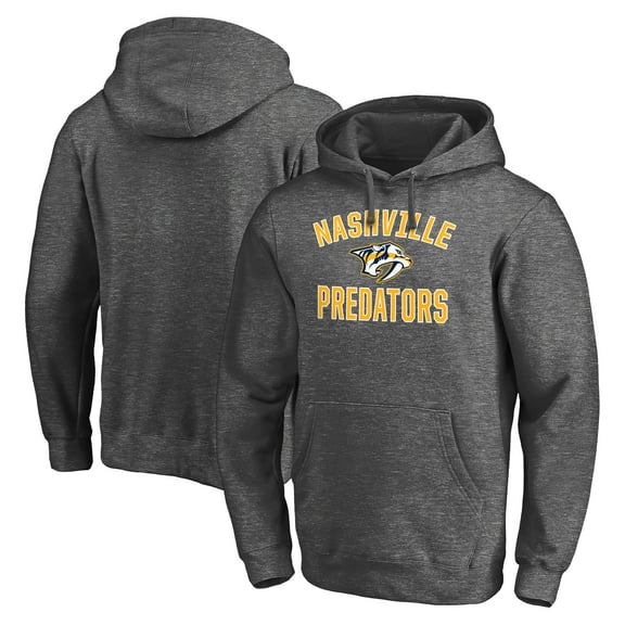 Men's Charcoal Nashville Predators Victory Arch Team Fitted Pullover Hoodie
