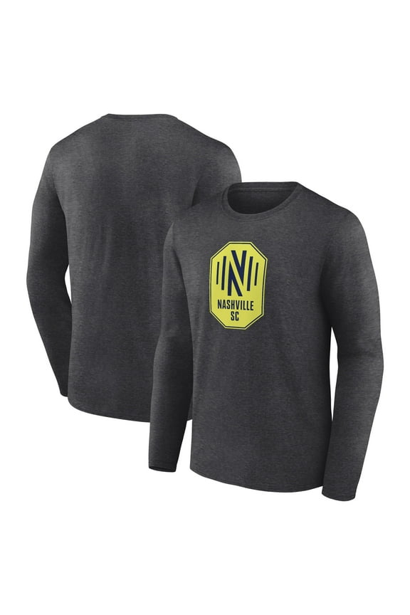 Men's Charcoal Nashville SC Official Logo Long Sleeve T-Shirt