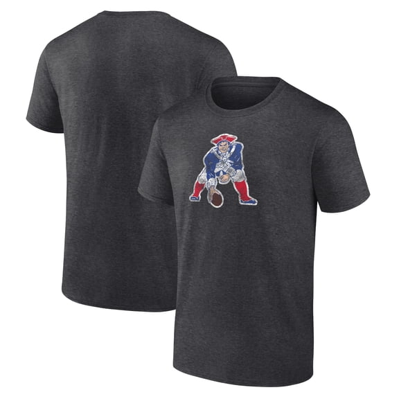 Men's Charcoal New England Patriots Throwback Logo T-shirt