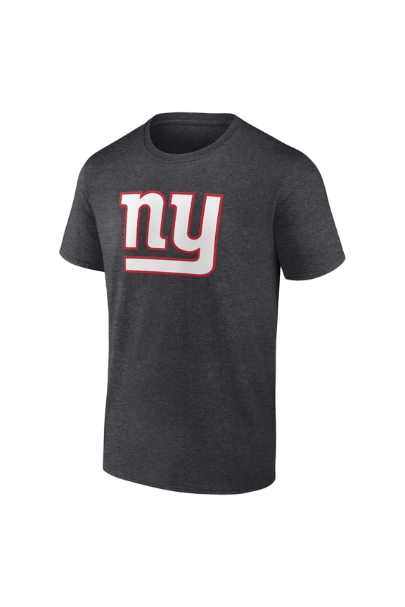 Men's Fanatics Heather Charcoal New York Giants Primary Logo T-Shirt