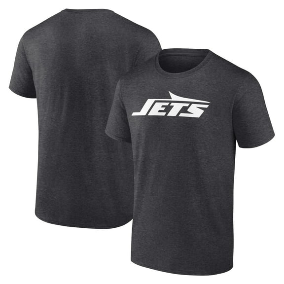 Men's Fanatics Heather Charcoal New York Jets Primary Logo T-Shirt