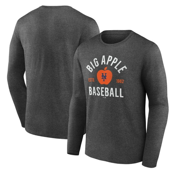 Men's Charcoal New York Mets Big Apple Long Sleeve T-Shirt