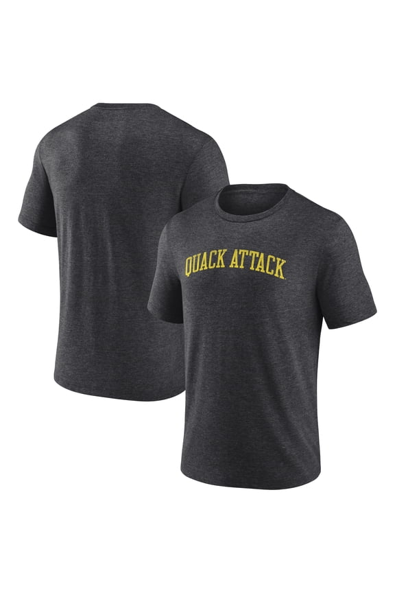 Men's Charcoal Oregon Ducks Arch Battle Cry Tri-Blend T-Shirt