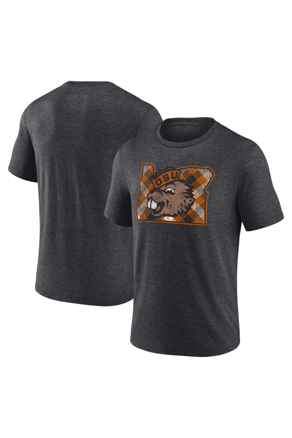 Men's Charcoal Oregon State Beavers Fearless Start Tri-Blend T-Shirt