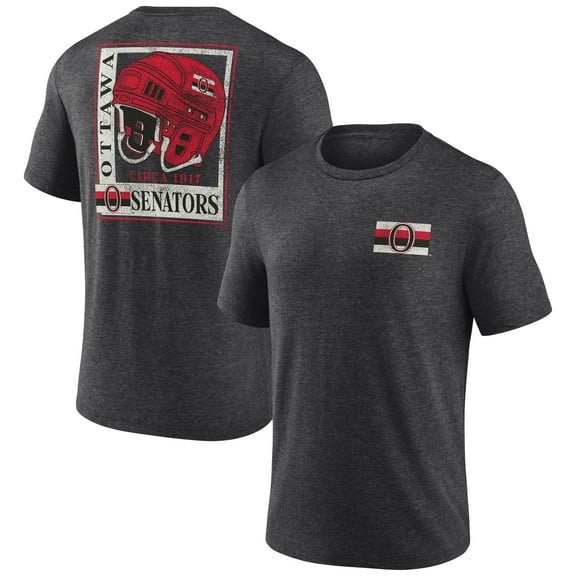Men's  Charcoal Ottawa Senators Earnest Will Tri-Blend T-Shirt