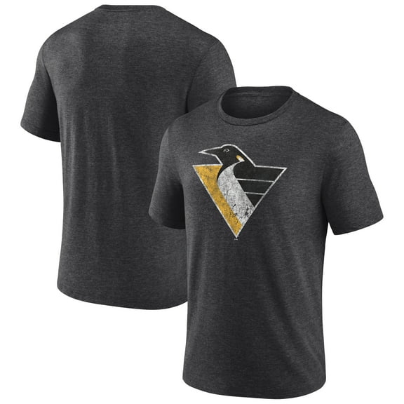 Men's  Charcoal Pittsburgh Penguins Wraparound Tri-Blend T-Shirt