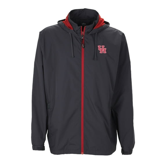 Men's Charcoal/Red Houston Cougars Club Full-Zip Hooded Jacket