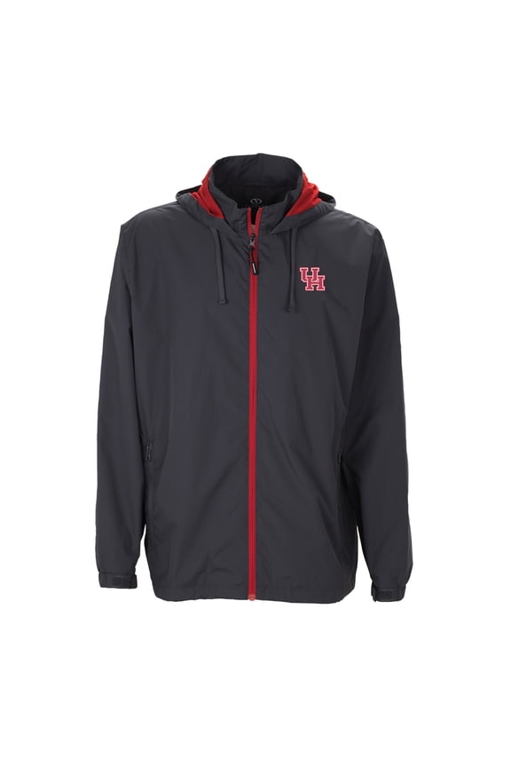 Men's Charcoal/Red Houston Cougars Club Full-Zip Hooded Jacket