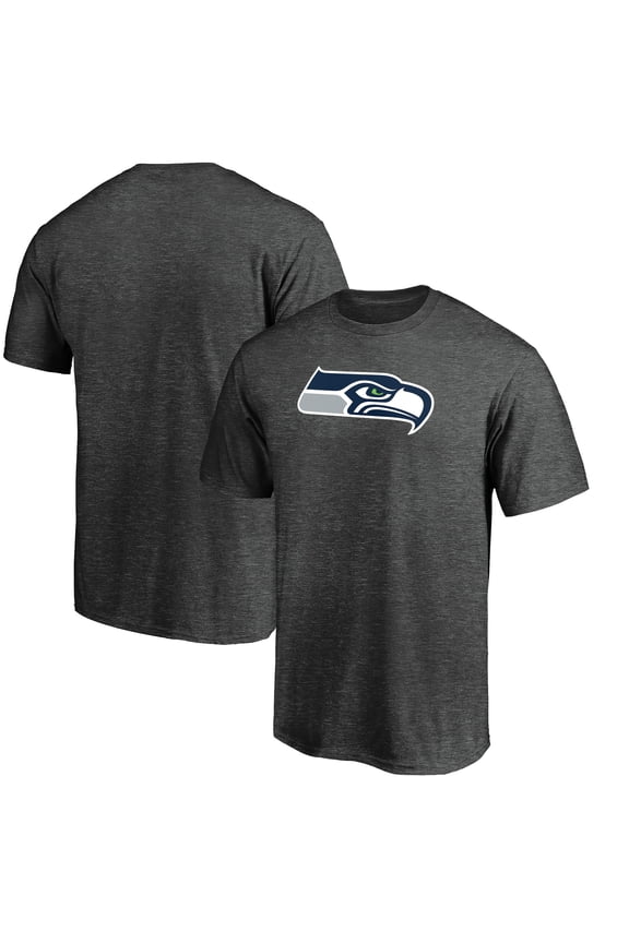 Men's Fanatics Heather Charcoal Seattle Seahawks Primary Logo T-Shirt