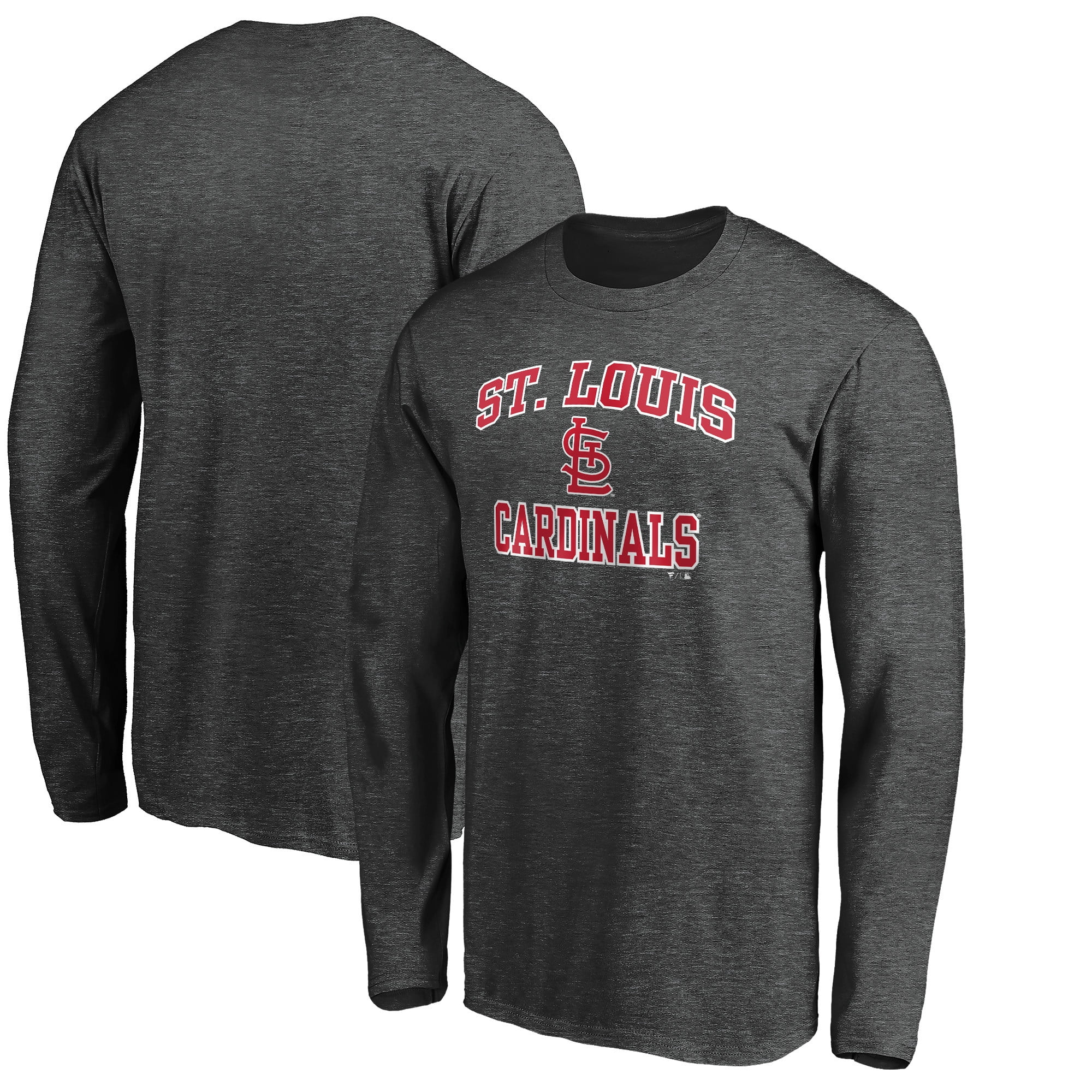 Men's Charcoal Louis Cardinals Heart Soul Team Long Sleeve T
