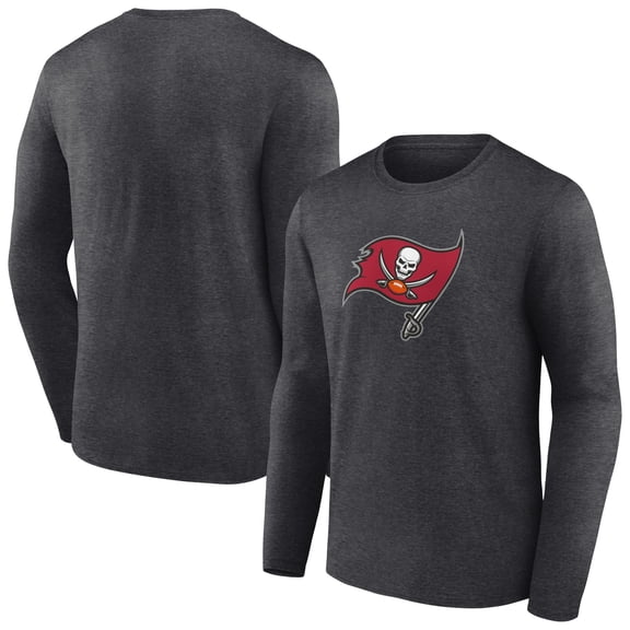 Men's Charcoal Tampa Bay Buccaneers Primary Team Logo Long Sleeve T-Shirt