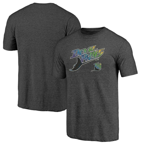 Men's Charcoal Tampa Bay Rays Cooperstown Series Sweep Tri-Blend T-Shirt