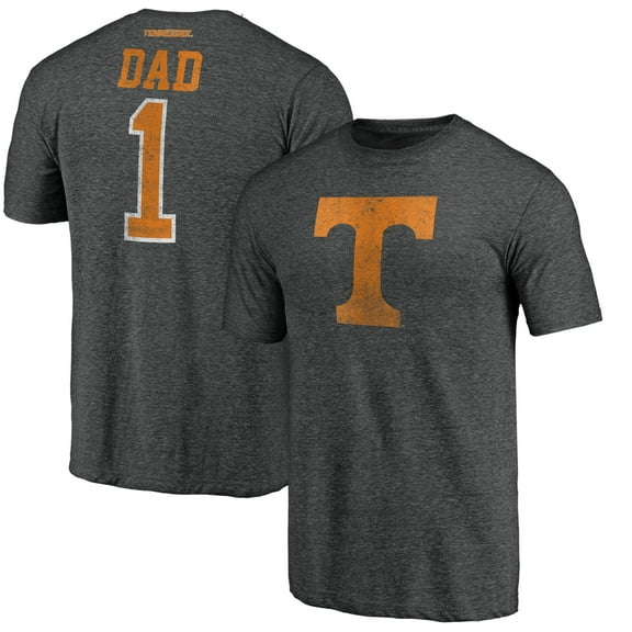 Men's Charcoal Tennessee Volunteers Greatest Dad Logo Tri-Blend T-Shirt