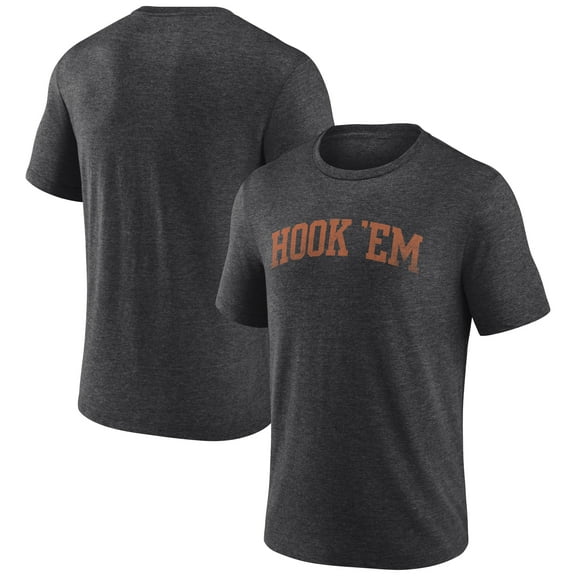 Men's Charcoal Texas Longhorns Arched Battle Cry Tri-Blend T-Shirt