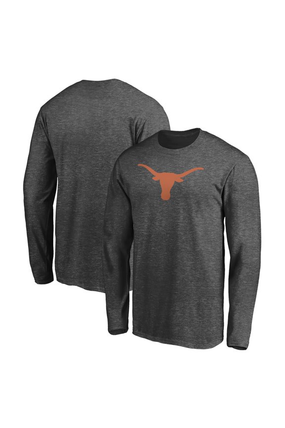 Men's Charcoal Texas Longhorns Team Logo Long Sleeve T-Shirt