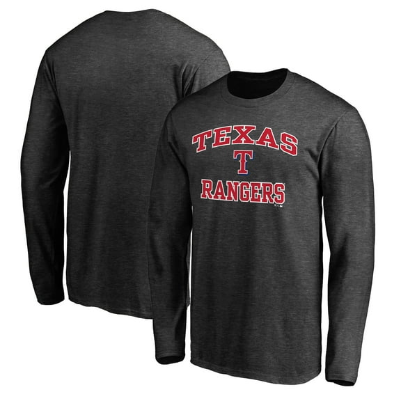 Men's Charcoal Texas Rangers Heart & Soul Team Long Sleeve T-Shirt