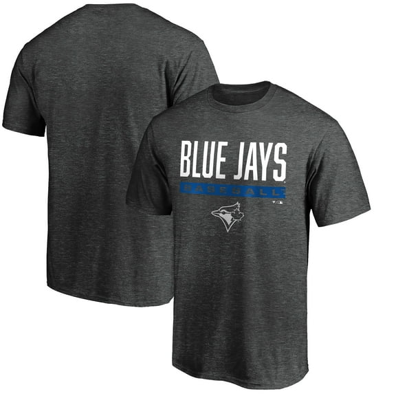 Men's Charcoal Toronto Blue Jays Win Stripe Logo T-Shirt