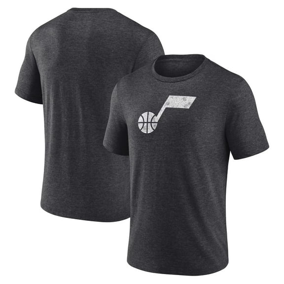 Men's  Charcoal Utah Jazz Distressed Tri-Blend T-Shirt