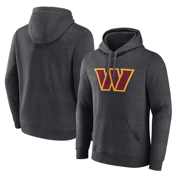 Men's Charcoal Washington Commanders Primary Logo Pullover Hoodie