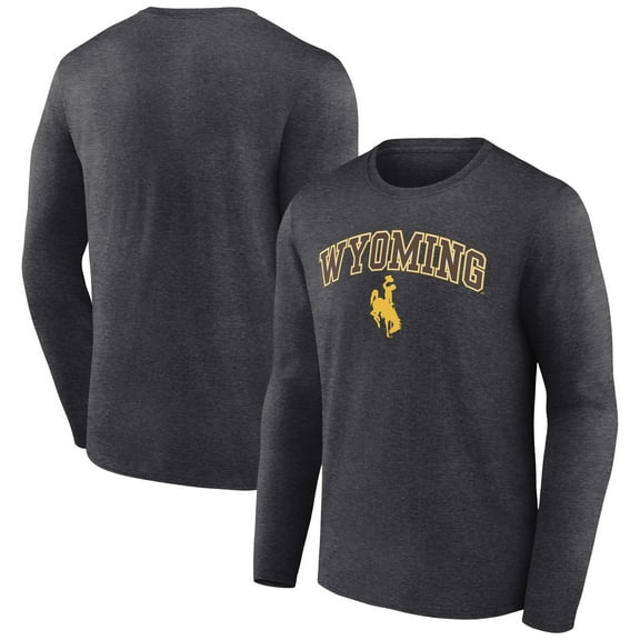 Men's Charcoal Wyoming Cowboys Campus Long Sleeve T-Shirt