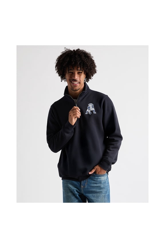 Men's Charles River x New England Patriots  Navy Crosswind Quarter-Zip Pullover