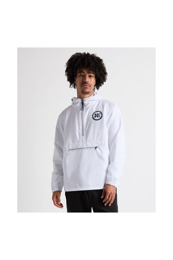 Men's Charles River x New England Patriots White Pack-N-Go Half-Zip Hoodie