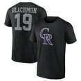 thumbnail image 1 of Men's Charlie Blackmon Black Colorado Rockies Player Icon Name & Number T-Shirt, 1 of 3