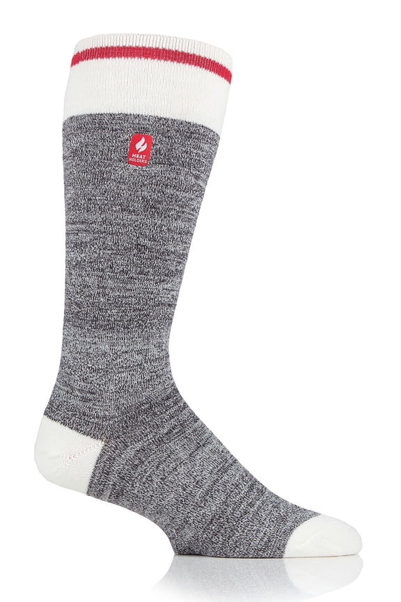 Men's Charlie ULTRA LITE Long Cream Block Twist Socks | Warm + Soft, Hiking, Cabin, Cozy at Home Socks | 3X Warmer Than Cotton Socks