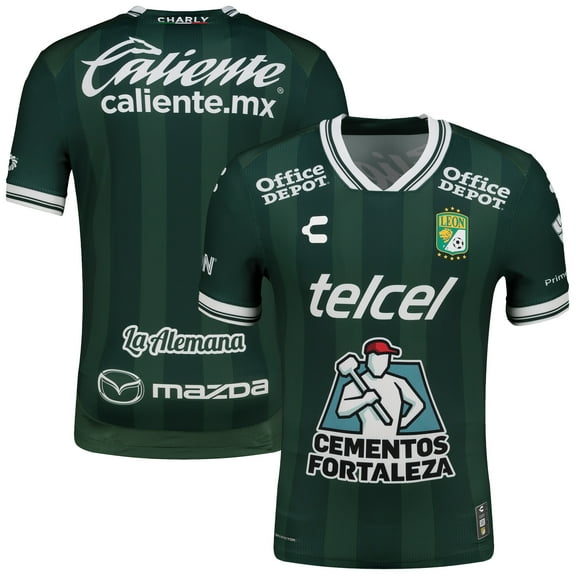 Men's Charly Green Club Leon 2025/26 Home Authentic Jersey