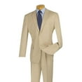 thumbnail image 1 of Men's Cheap Slim Fit Notch Lapel 2 Button Beige Suit With Flat Front Pant Cheap Priced Suits For Men, 1 of 1