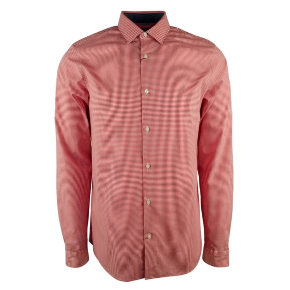 Men's Check Long Sleeve Stretch Slim Fit Shirt X-Large