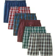 Mens Checker Plaid Shorts Assorted Cotton Blend Boxers Trunks Underwear L, 3 Pack