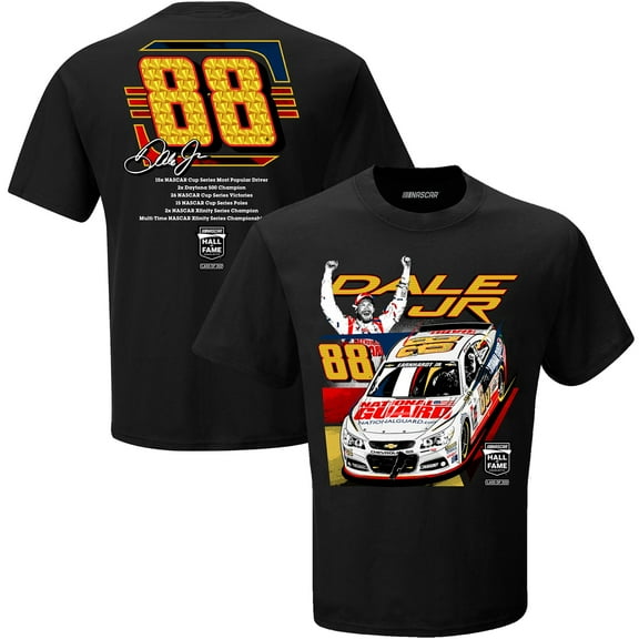 Men's Checkered Flag Black Dale Earnhardt Jr. NASCAR Hall of Fame Class of 2021 Inductee T-Shirt