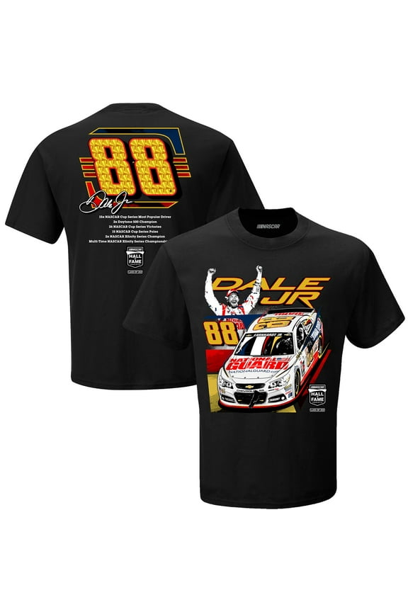 Men's Checkered Flag Black Dale Earnhardt Jr. NASCAR Hall of Fame Class of 2021 Inductee T-Shirt