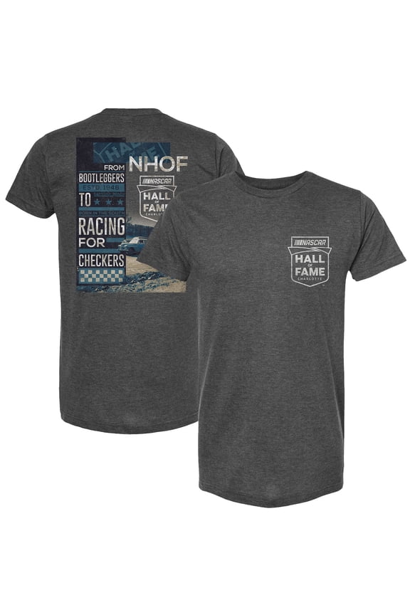 Men's Checkered Flag Charcoal NASCAR Hall of Fame Racing For Retro T-Shirt