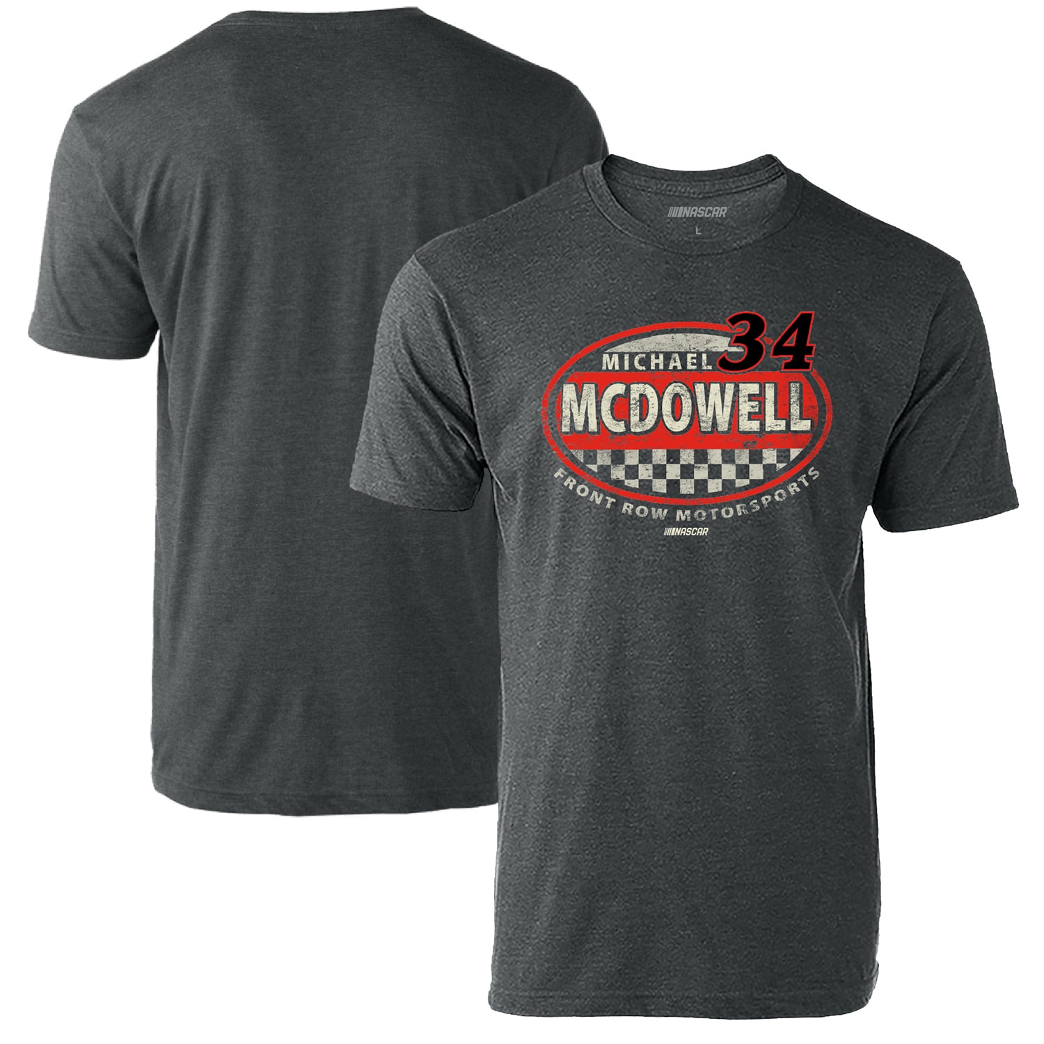 Men's Checkered Flag Heathered Charcoal Michael McDowell Vintage Rookie T-Shirt - image 1 of 3