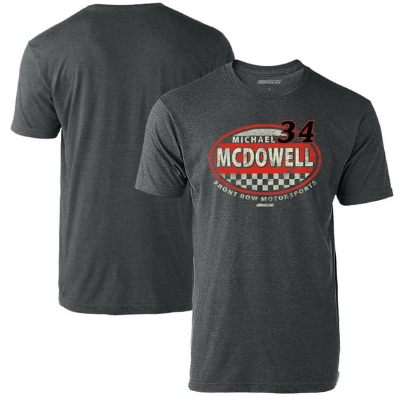 Men's Checkered Flag Heathered Charcoal Michael McDowell Vintage Rookie T-Shirt