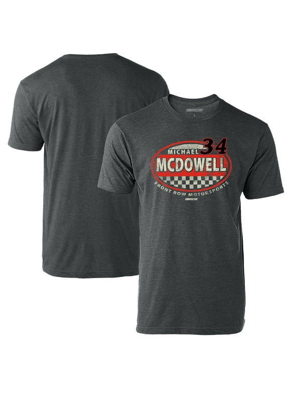 Men's Checkered Flag Heathered Charcoal Michael McDowell Vintage Rookie T-Shirt