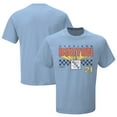 thumbnail image 1 of Men's Checkered Flag Light Blue Harrison Burton Retro T-Shirt, 1 of 3