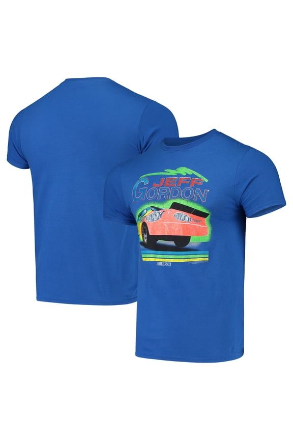 Men's Checkered Flag Royal Jeff Gordon Retro T-Shirt