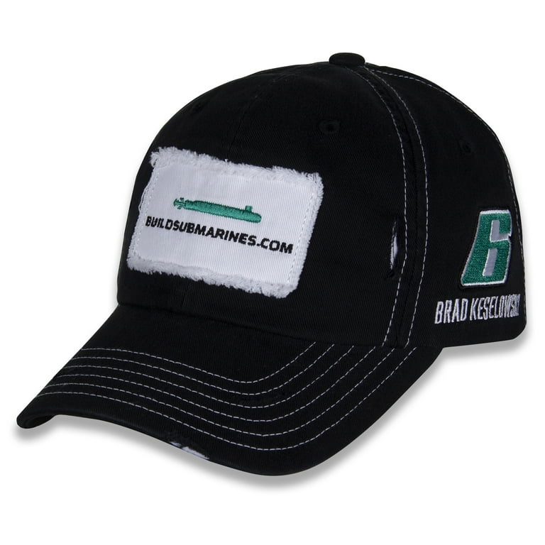 Men s Checkered Flag Sports Black Brad Keselowski BuildSubmarines Vintage Patch Adjustable Hat Walmart