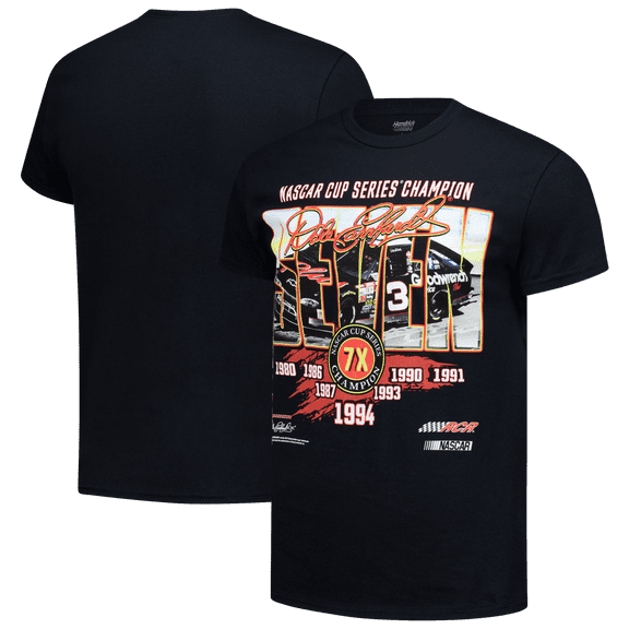 Men's Checkered Flag Sports Black Dale Earnhardt 1-Spot Seven Championships T-Shirt