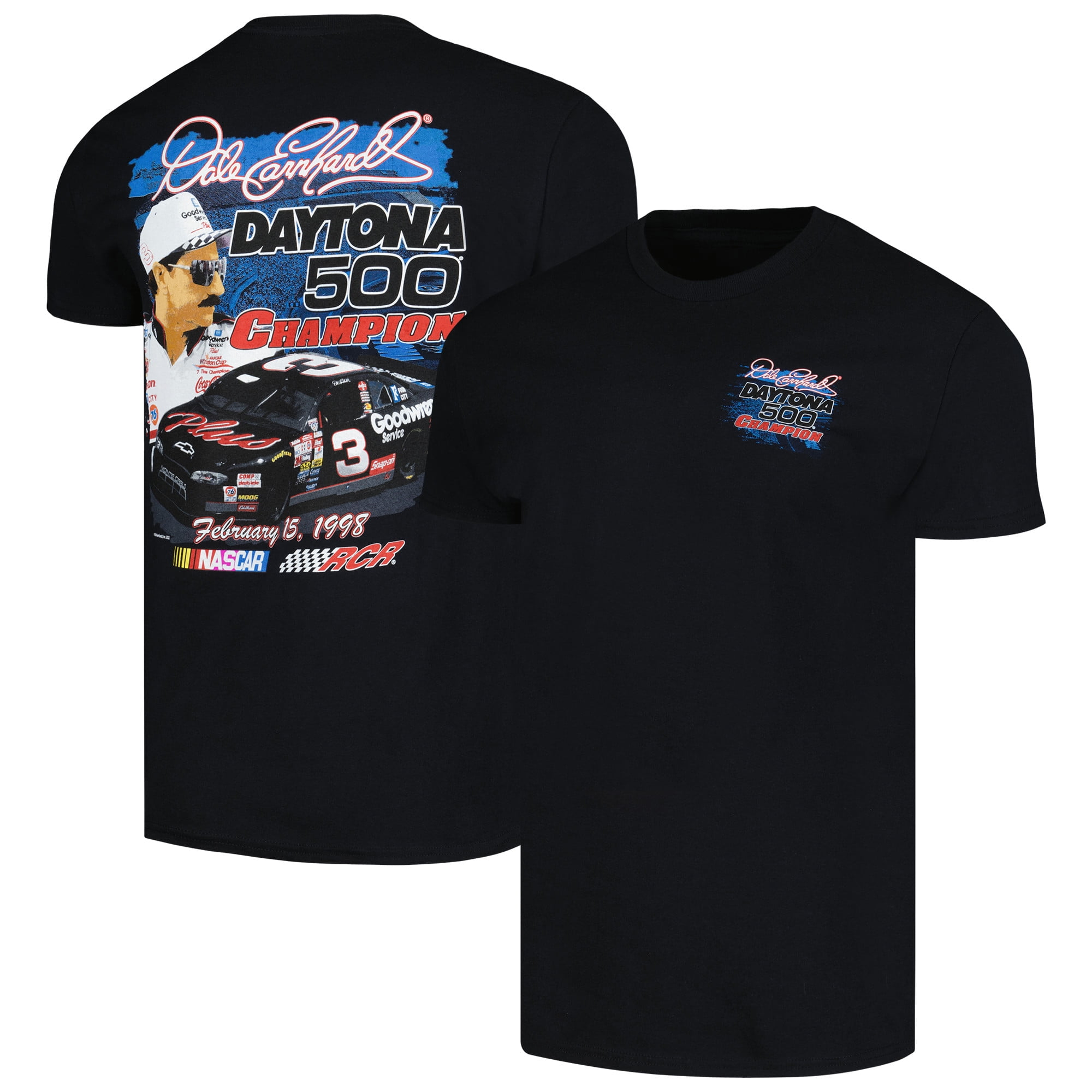 Men's Checkered Flag Sports Black Dale Earnhardt 1998 Daytona 500 ...