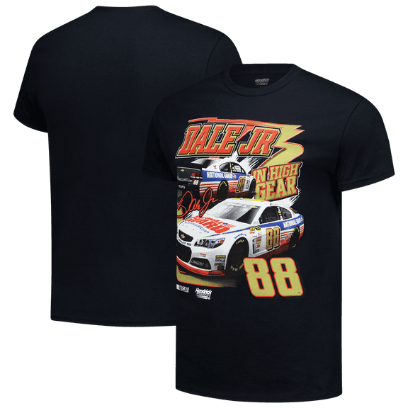 Men's Checkered Flag Sports Black Dale Earnhardt Jr. 1-Spot Pit Road Graphic Car T-Shirt