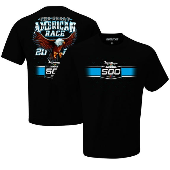 Men's Checkered Flag Sports Black Daytona International Speedway 2025 Daytona 500 Eagle T-Shirt