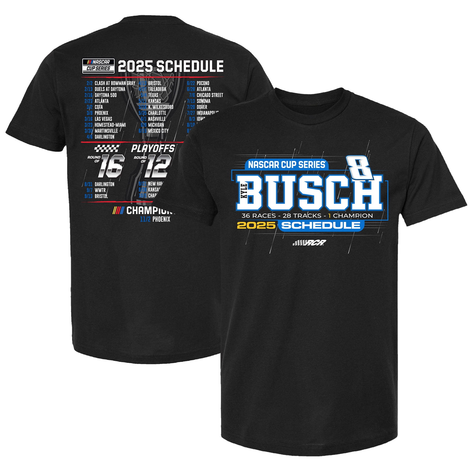 Men's Checkered Flag Sports Black Kyle Busch 2025 NASCAR Cup Series